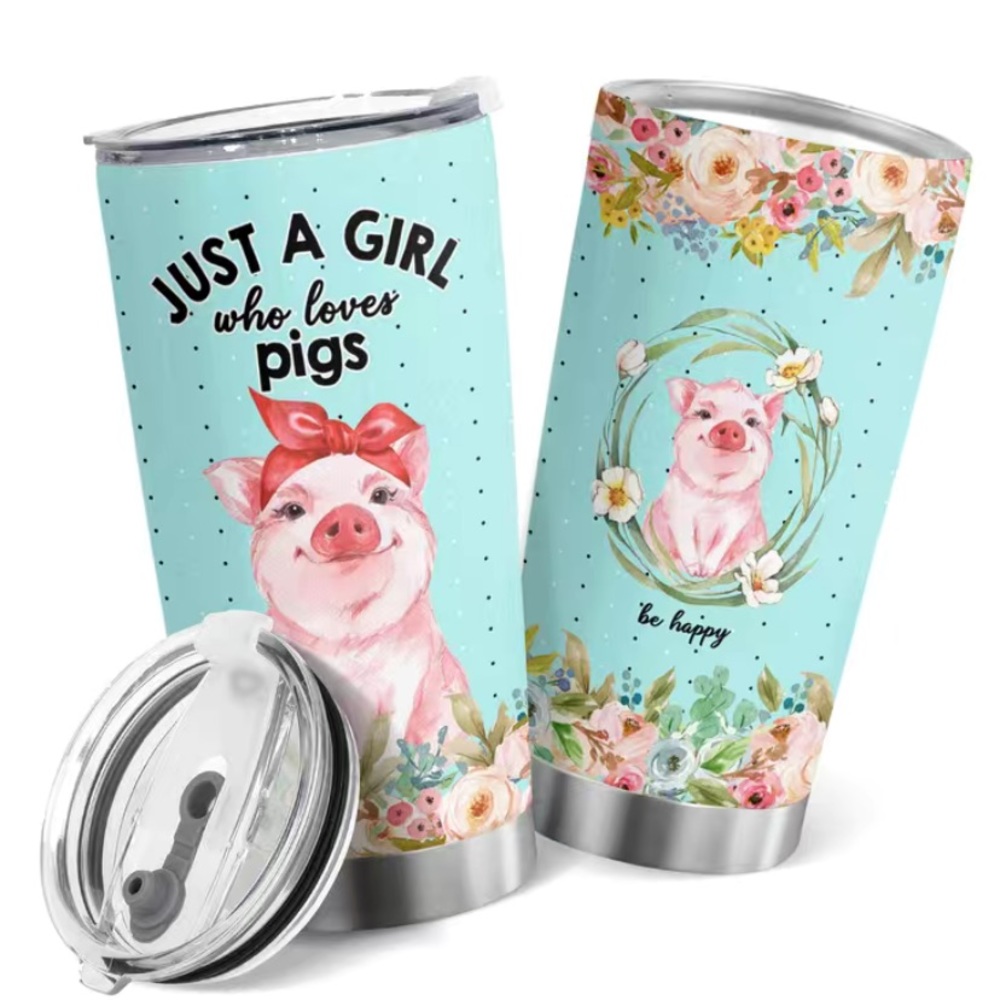 NEW Girl Who Loves Pigs 20 Oz Mug